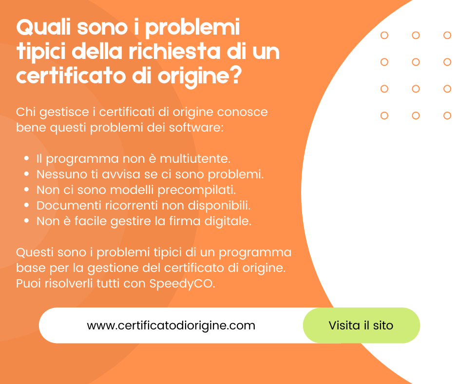 5 problemi della richiesta certificato di origine da risolvere il prima possibile